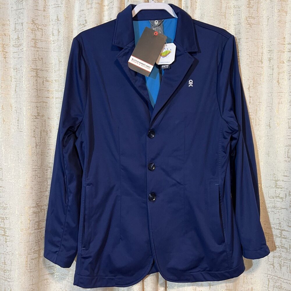 NWT Little Donkey Andy Lightweight Button Up‎ Blue Water Repellent Men’s Medium